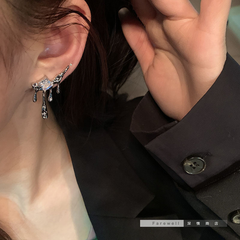 S925 silver needle water drop earrings