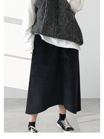 Solid Color Loose A-Line Empire Skirt