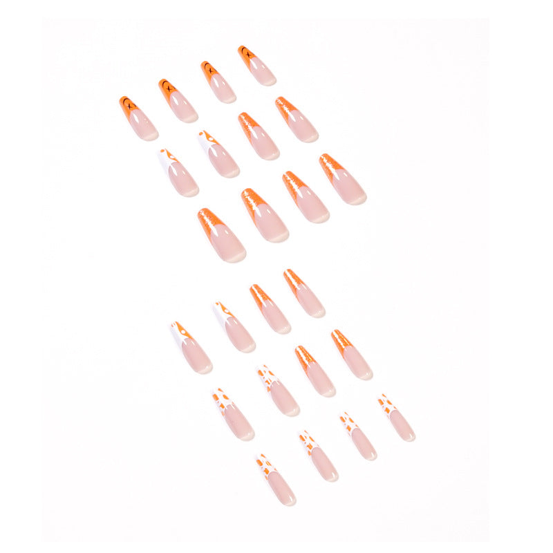 Orange yin and yang PRESS ON NAILS