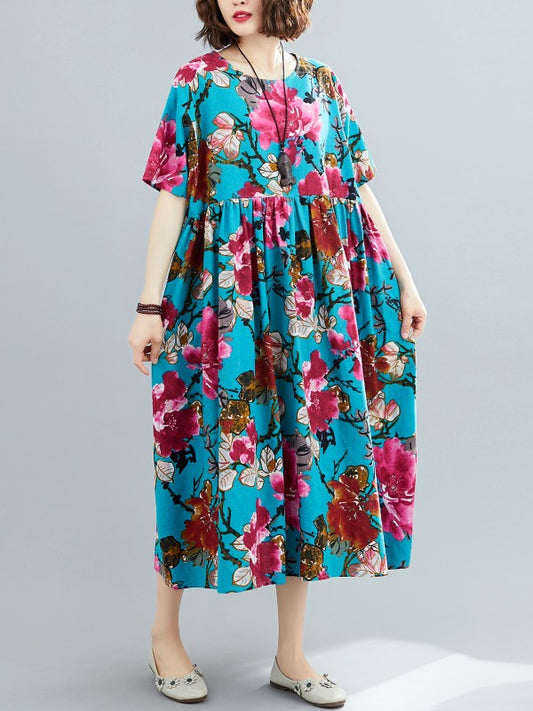 LOOSE FLOWER PRINTING NATIONAL DRESS