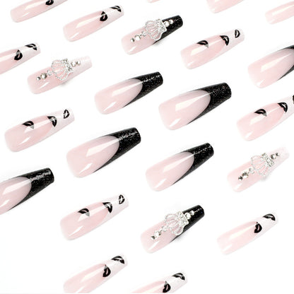 black white PRESS ON NAILS