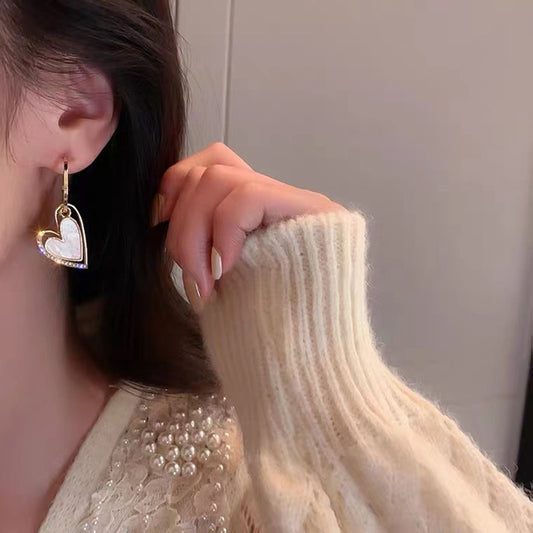 S925 Silver Needle Asymmetric Love Earrings