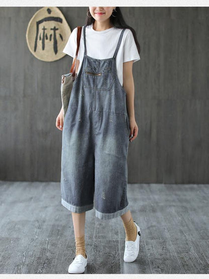Original Retro Denim Belted Overalls