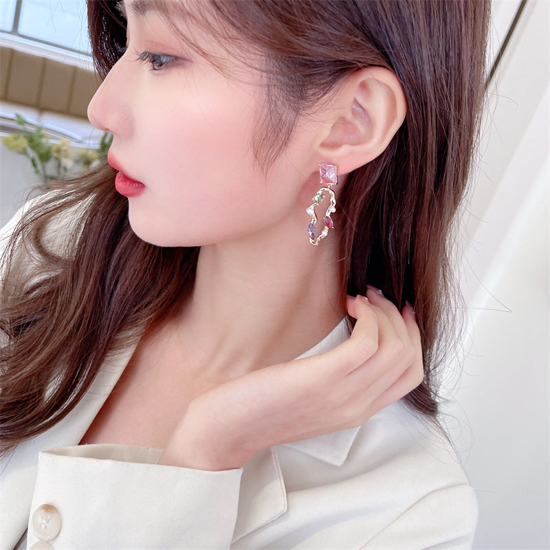 S925 Silver Needle Love Zircon Earrings