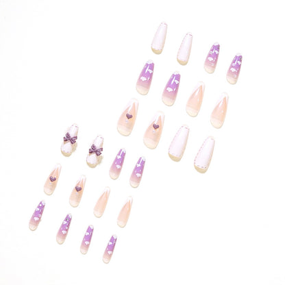 White clouds PRESS ON NAILS