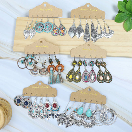 Simple droplet round glazed earrings