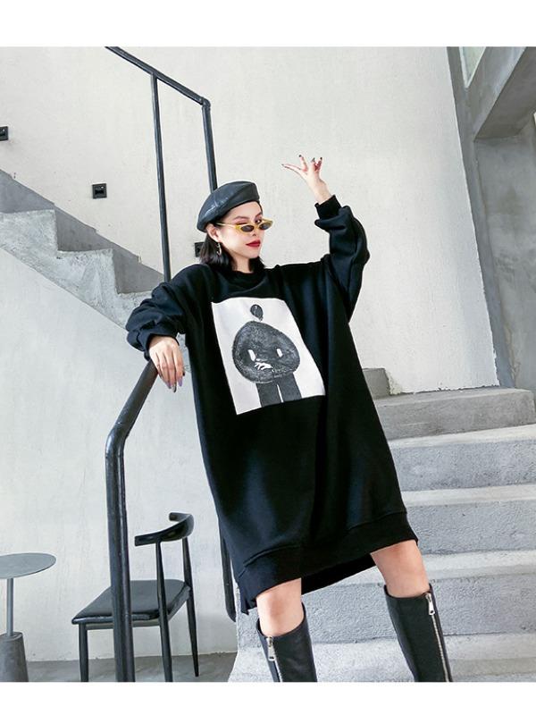 PRINTED ROUND NECK LOOSE SWEATSHIRT - Zebrant