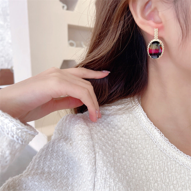 Elliptical geometric earring