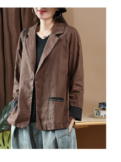 Vintage Linen Split-joint Suit