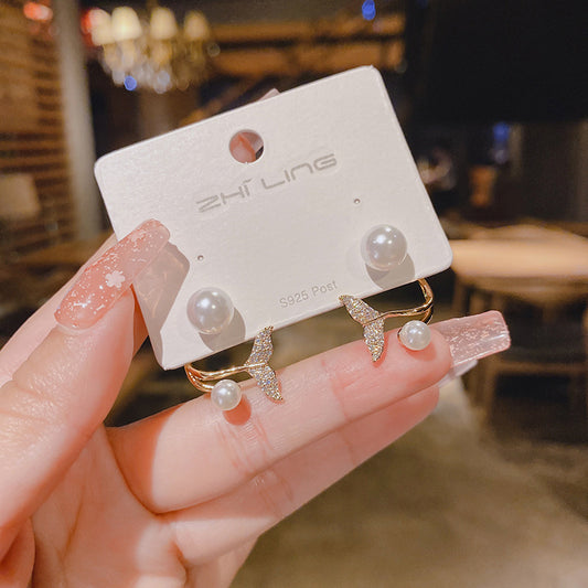 WHOLESALE fishtail pearl earrings