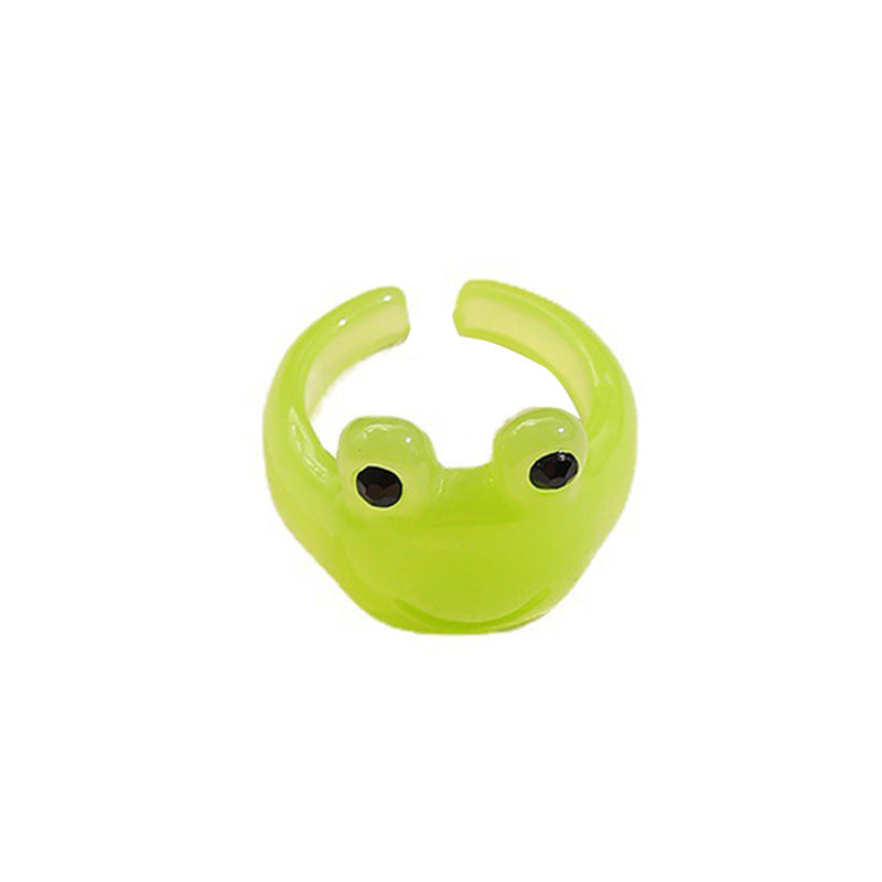 Cute frog resin ring