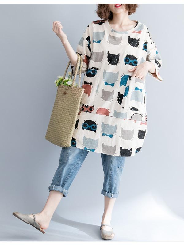 CASUAL CARTOON PRINTED ROUND-NECK T-SHIRT - Zebrant