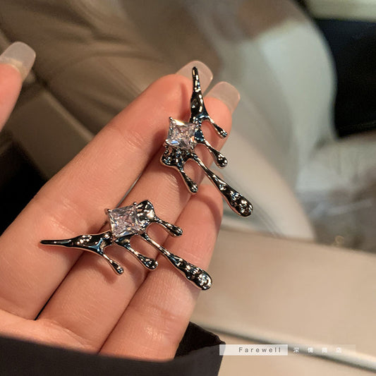 S925 silver needle water drop earrings