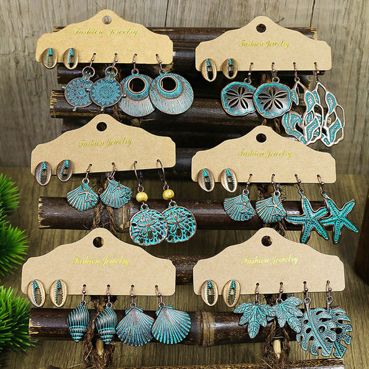 Ocean wind holiday starfish shell creative personality simple earrings