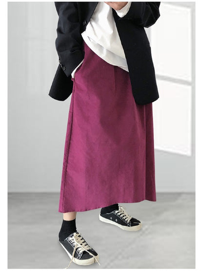Solid Color Loose A-Line Empire Skirt