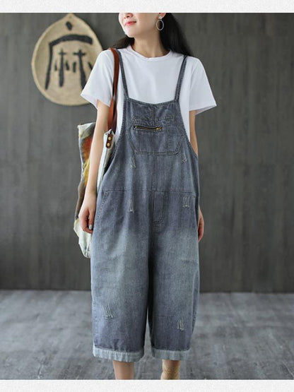 Original Retro Denim Belted Overalls