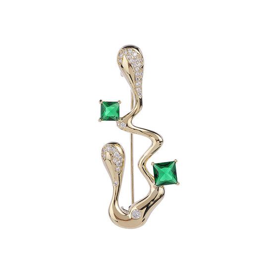 Zircon note water drop Brooch