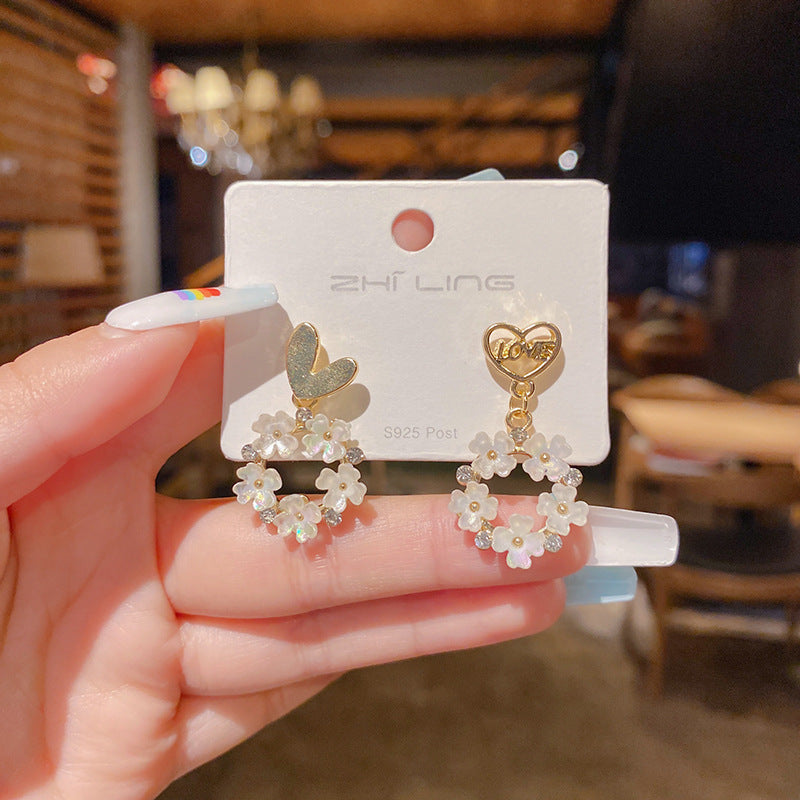 WHOLESALE shell flowers love earrings