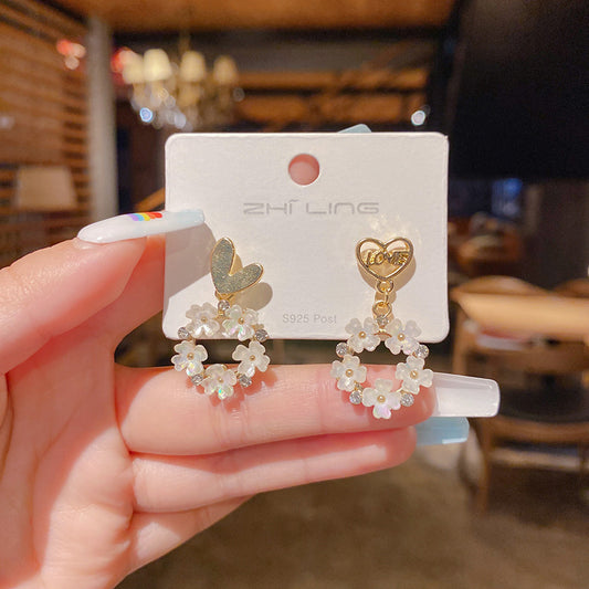 WHOLESALE shell flowers love earrings