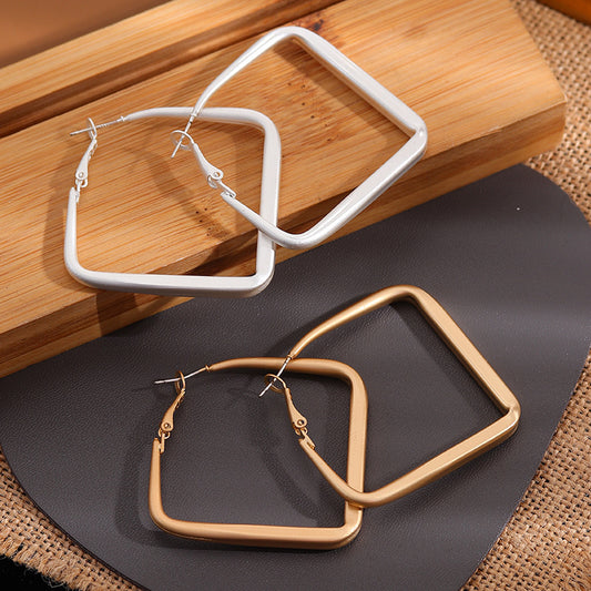 S925 silver needle minimalist geometric vintage earrings