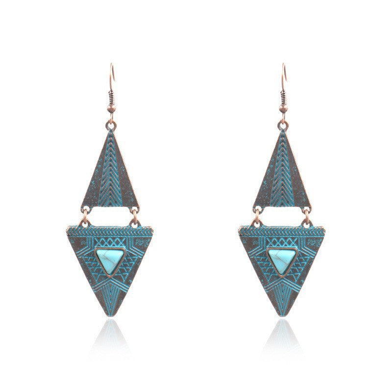 Flower and leaf texture vintage earrings