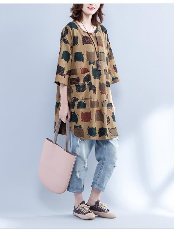 CASUAL CARTOON PRINTED ROUND-NECK T-SHIRT - Zebrant