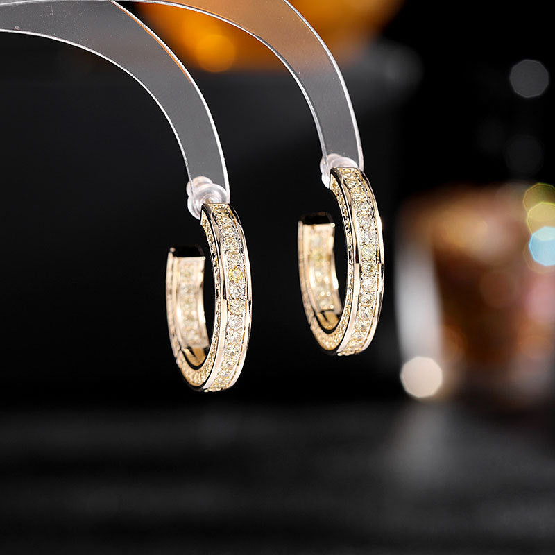Zircon ring earrings C-ring Earrings