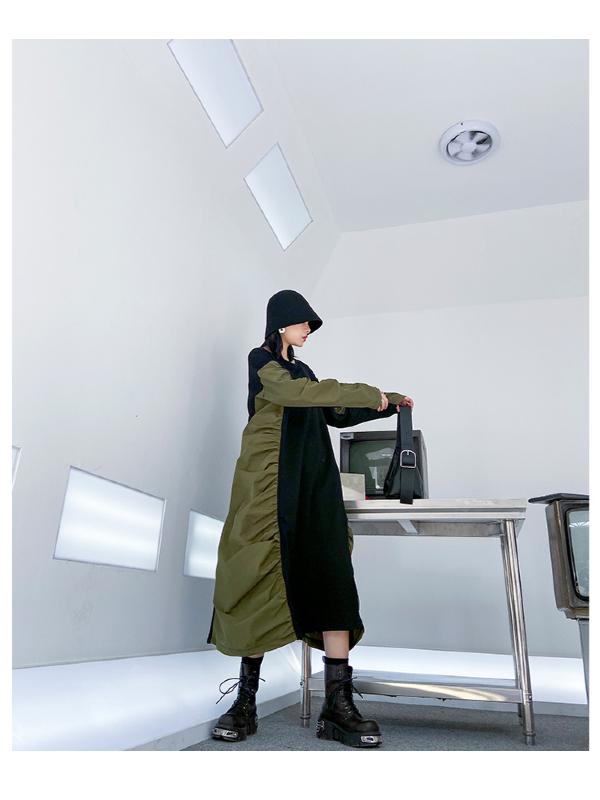 SPLICING PLEATED LOOSE MAXI DRESS - Zebrant