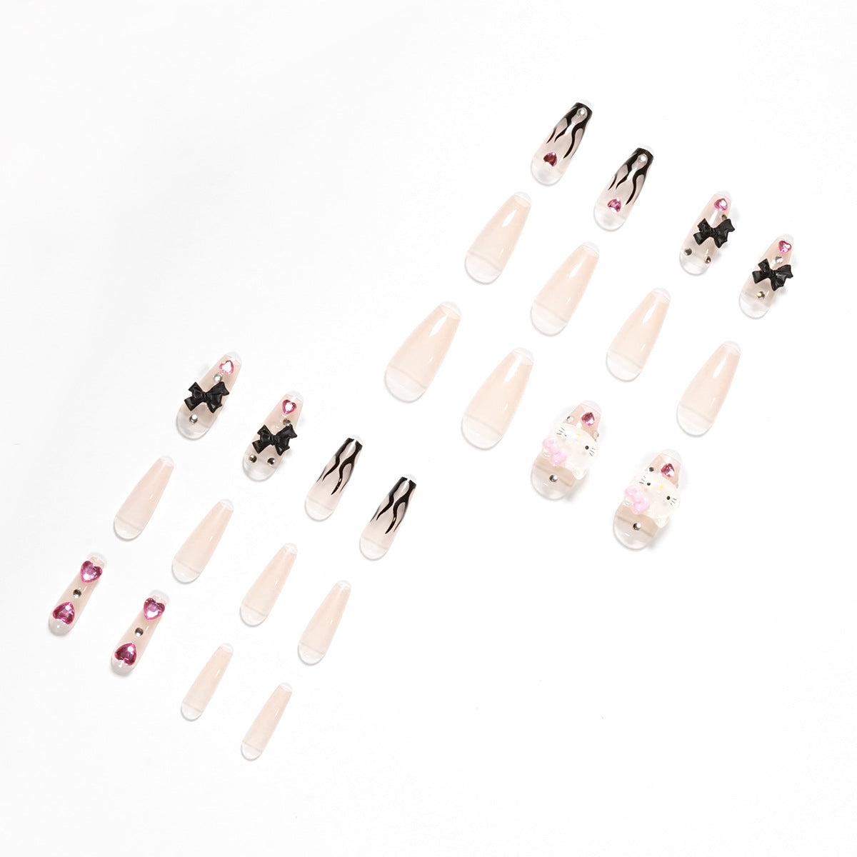 Hot girl black flame PRESS ON NAILS