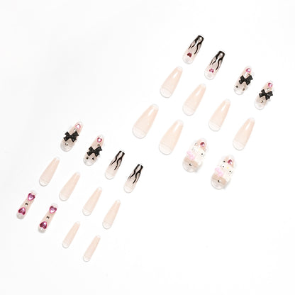Hot girl black flame PRESS ON NAILS