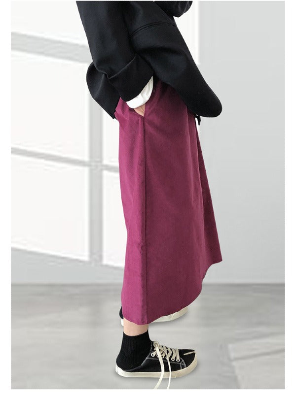 Solid Color Loose A-Line Empire Skirt