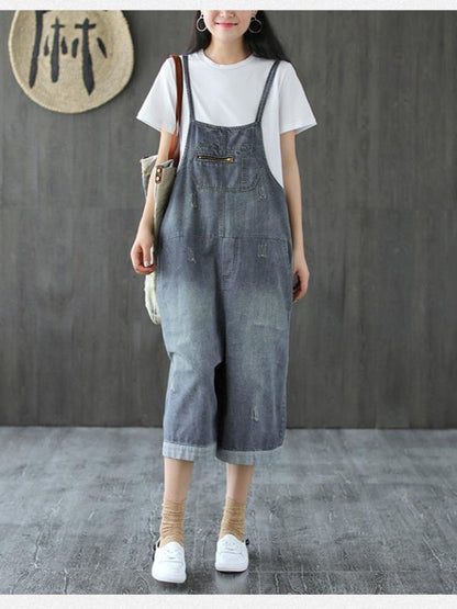 Original Retro Denim Belted Overalls