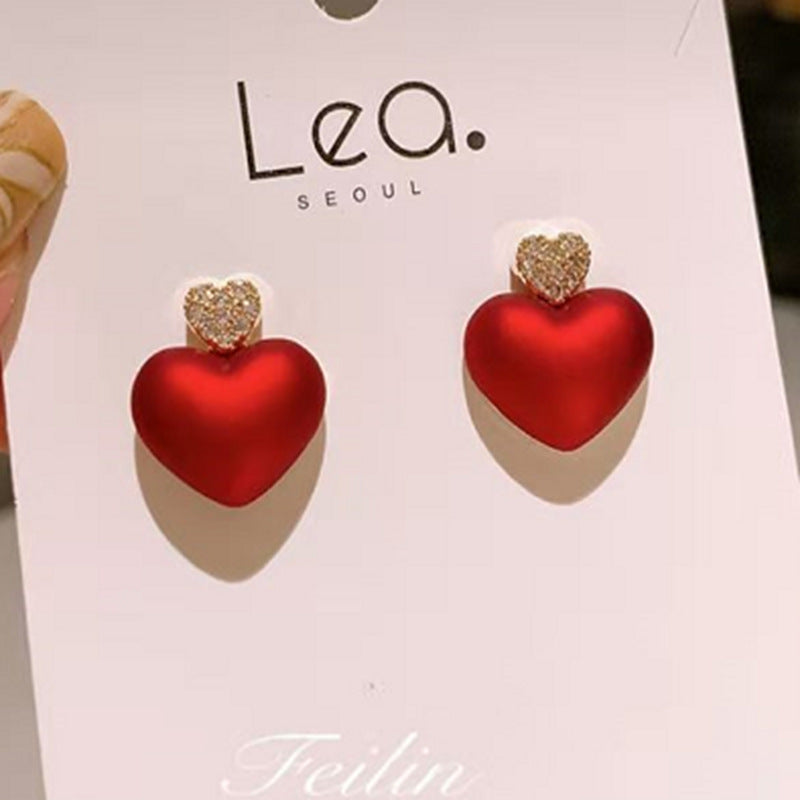 Red festive earrings