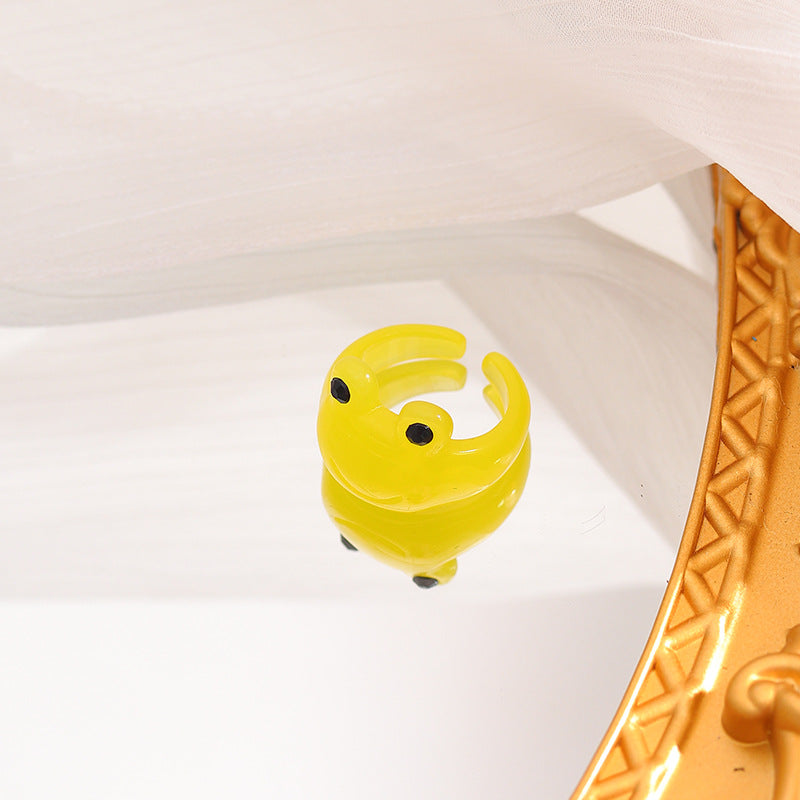 Cute frog resin ring