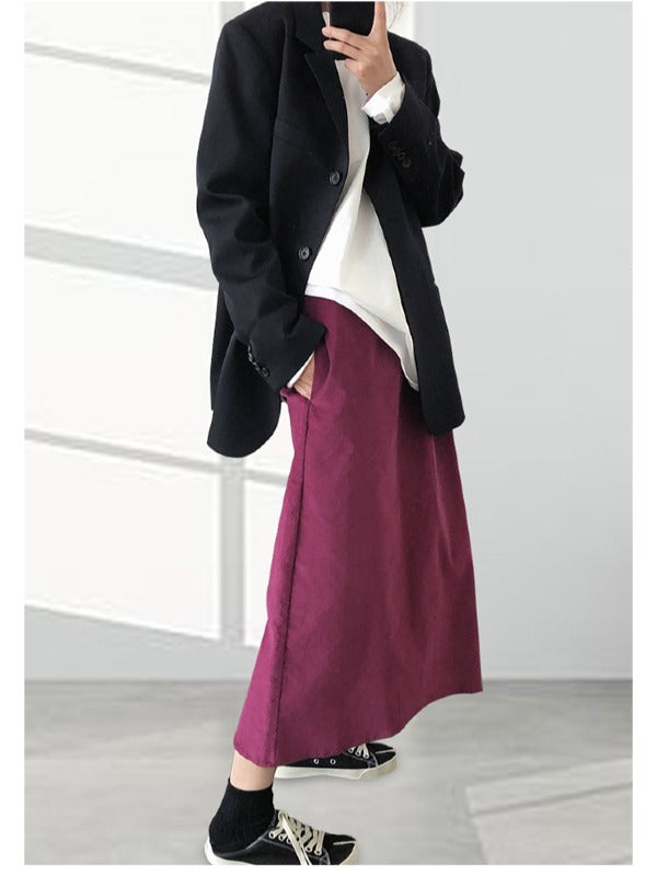 Solid Color Loose A-Line Empire Skirt