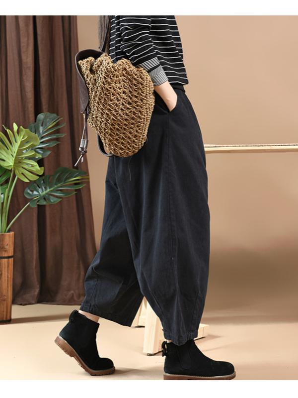 LOOSE SOLID BLOOMERS PANTS