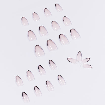Black French short Ballet PRESS ON NAILS