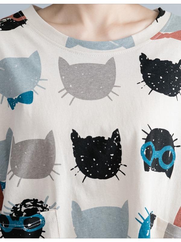 CASUAL CARTOON PRINTED ROUND-NECK T-SHIRT - Zebrant