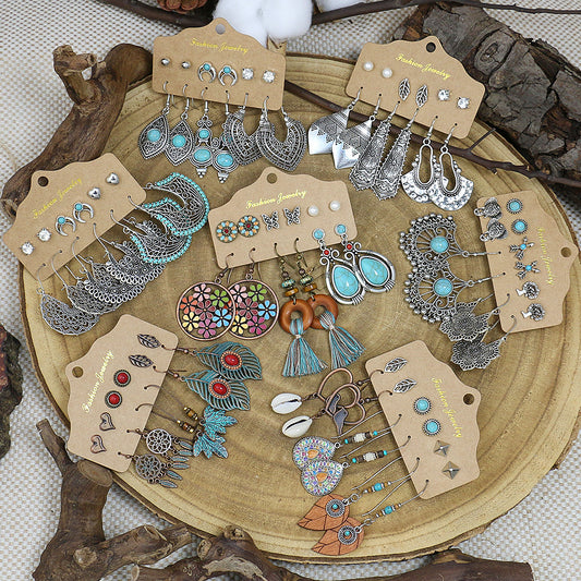 Vintage earrings Turquoise lantern flower earrings