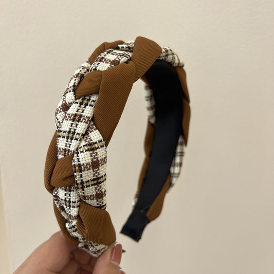 Retro bird check Hair Bands