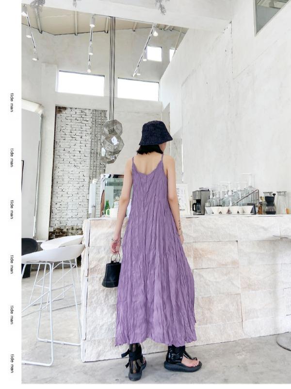 Elegance Sexy Pleats Suspender Dress