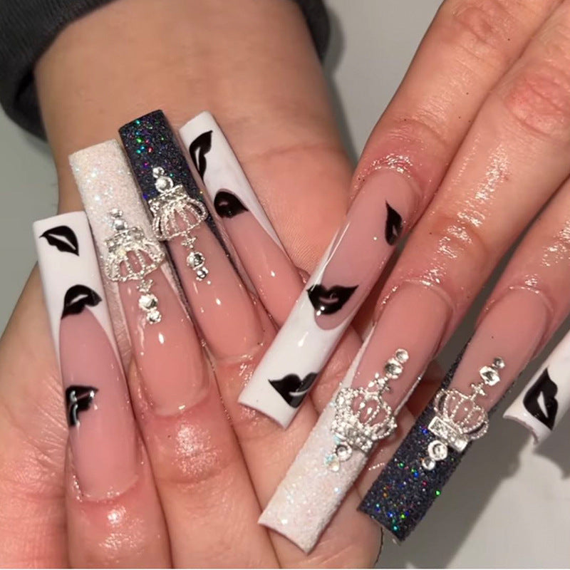 black white PRESS ON NAILS