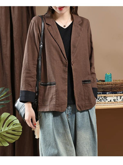 Vintage Linen Split-joint Suit