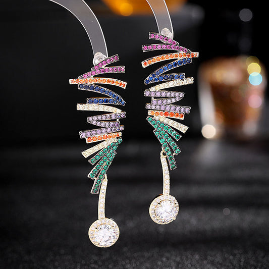 Retro colored Zircon Earrings