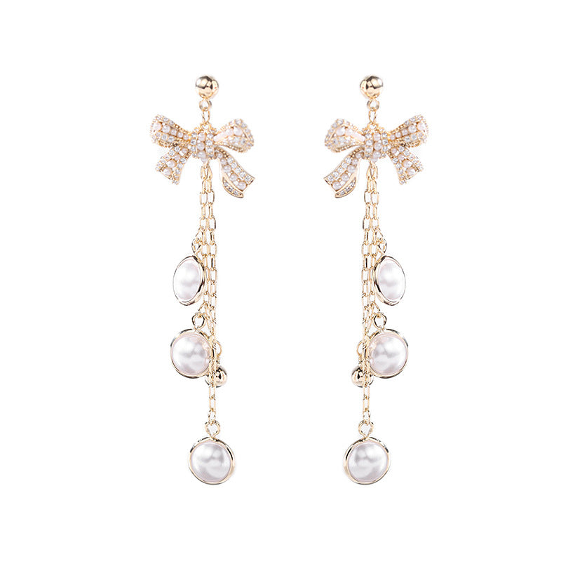 Fashion Vintage pearl Bow Earrings