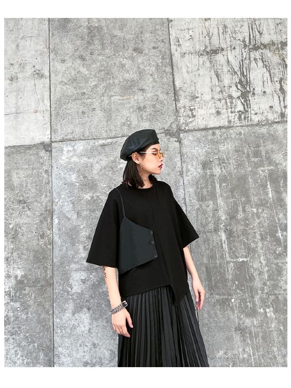 Original Split-Joint Irregularity T-Shirts Tops