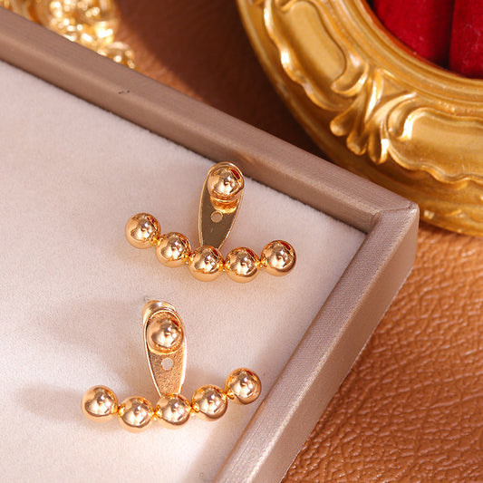 S925 silver needle simple fashion beanie earrings