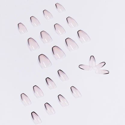 Black French short Ballet PRESS ON NAILS