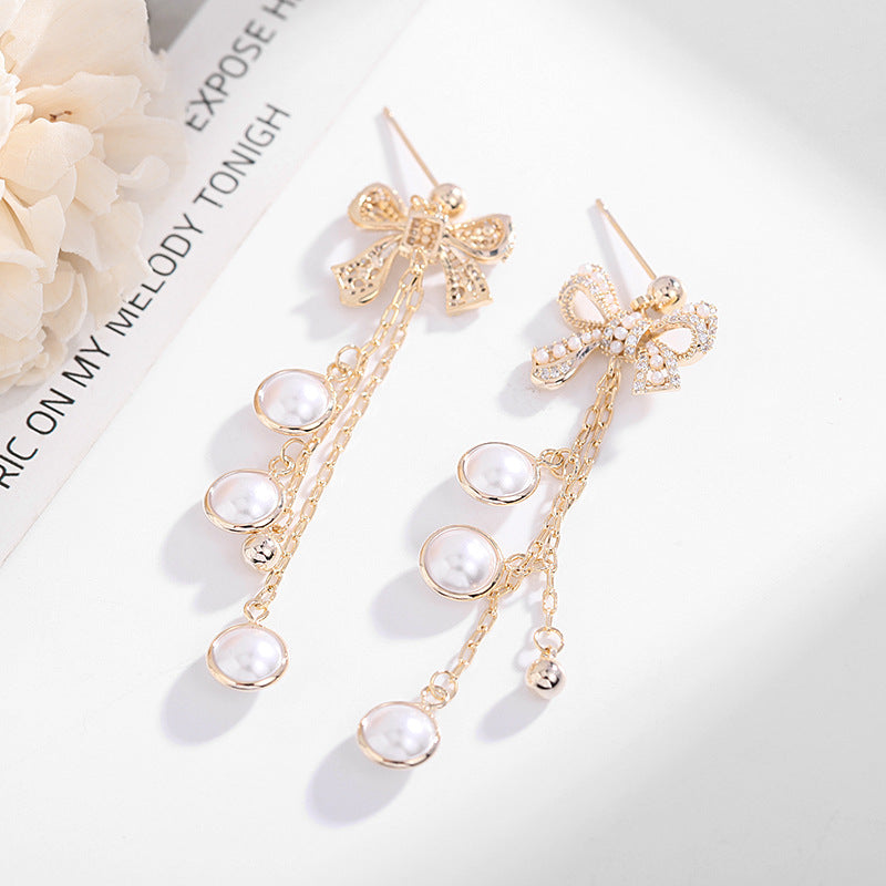 Fashion Vintage pearl Bow Earrings