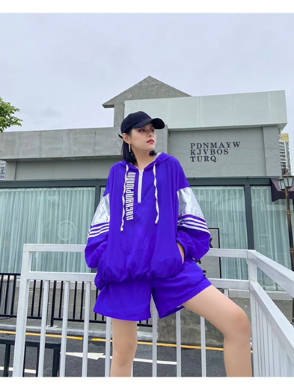 ORIGINAL STYLISH LETTER PRINT SUN-PROOF TOPS&SHORTS SUITS